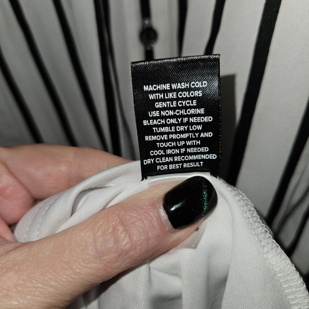 NWT Torrid Black & White Stripe Georgette Midi Shirt Dress (2X) - Picture 12 of 12